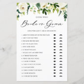 白い冬の花は誰が花嫁または花婿ゲームを推測 (正面)