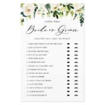 白い冬の花は誰が花嫁または花婿ゲームを推測