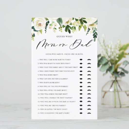 白い冬の花を推測する誰のママまたはパパゲーム (スタンド正面)