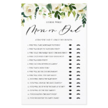 白い冬の花を推測する誰のママまたはパパゲーム