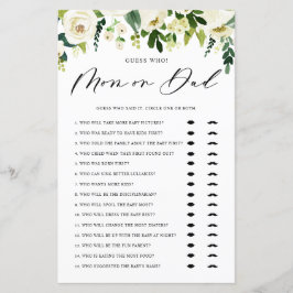 白い冬の花を推測する誰のママまたはパパゲーム