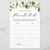 白い冬の花親カード (正面)