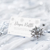 白い冬の赤ちゃんシャワーおむつラッフル エンクロージャーカード