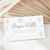 白い冬の赤ちゃんシャワーおむつラッフル エンクロージャーカード