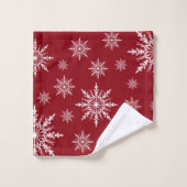 白い冬の雪が赤に バスタオルセット (ウォッシュタオル)