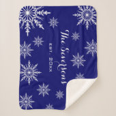 白い冬の雪が青に シェルパブランケット (正面)