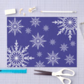 白い冬の雪が青に 薄葉紙 (クラフト)