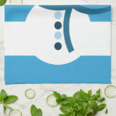 白い冬の雪だるま キッチンタオル (折り畳み)