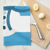 白い冬の雪だるま キッチンタオル (四つ折り)