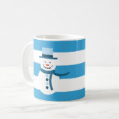 白い冬の雪だるま コーヒーマグカップ (正面左)