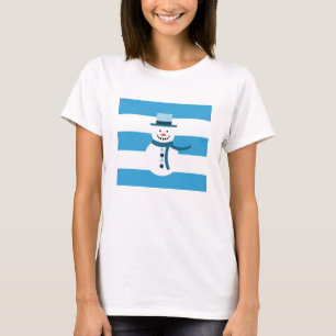 白い冬の雪だるま Tシャツ