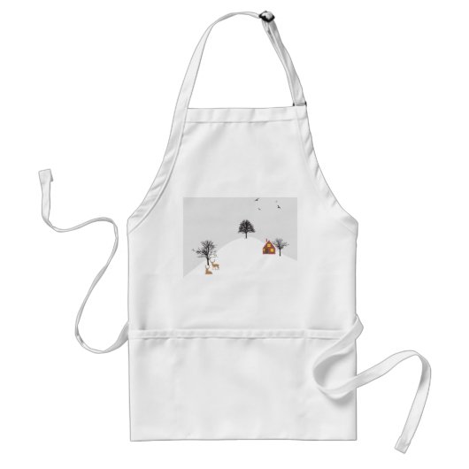 白い冬の風景 スタンダードエプロン (正面)