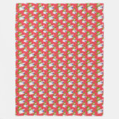 白い冬雪だるま フリースブランケット (正面)