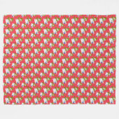 白い冬雪だるま フリースブランケット (正面(横))