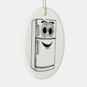 白い冷蔵庫の漫画 セラミックオーナメント (右)