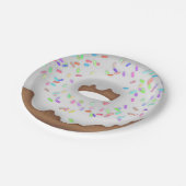 白い凍らされたドーナツ紙皿 ペーパープレート (アングル)