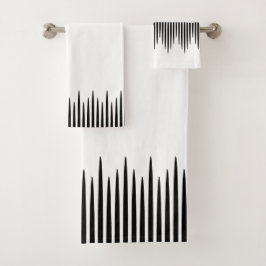 白い凹凸千鳥黒線バスタオルセット バスタオルセット