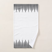 白い凹凸千鳥黒線バスタオルセット バスタオルセット (ハンドタオル)