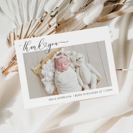 白い出産のお知らせ縁どに感謝 招待状