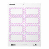 白い出荷ストライプラベルにピンク空白の色の ラベル (フルシート)