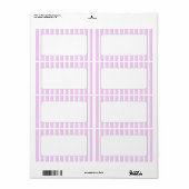 白い出荷ストライプラベルにピンク空白の色の ラベル (フルシート)