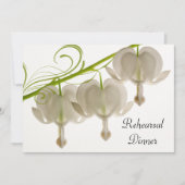 白い出血ハート結婚のリハーサルディナー 招待状 (正面)