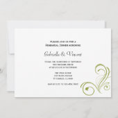 白い出血ハート結婚のリハーサルディナー 招待状 (裏面)