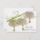 白い出血ハート結婚の感謝 ノートカード (正面)