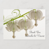 白い出血ハート結婚の感謝 ノートカード (正面)