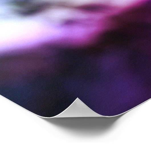 白い出血ハート花抽象芸術色 ポスター (角)