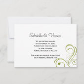 白い出血ハート花結婚式の日付を保存 招待状 (裏面)