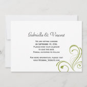 白い出血ハート花結婚式の日付を保存 招待状 (裏面)