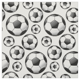 白い分散させた光沢のある円形のサッカーボール ファブリック