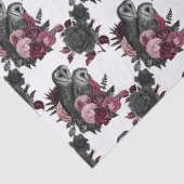 白い切り離しのフクロウと花 薄葉紙 (詳細)