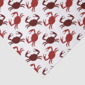 白い切り離し上の小さな赤いカニ 薄葉紙 (詳細)