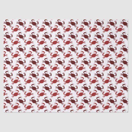 白い切り離し上の小さな赤いカニ 薄葉紙 (正面)