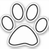 白い前紙印刷黒いアウトライン シール (正面)