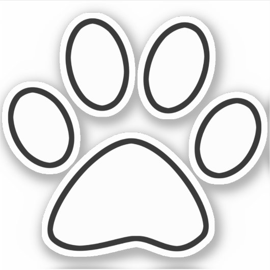 白い前紙印刷黒いアウトライン シール (正面)