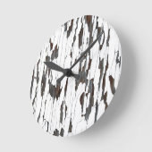 白い剥絵を描離 ラウンド壁時計 (傾斜)