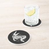 白い動物のシルエット – Crocodile コースター (側面)