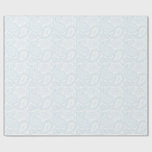 白い包装紙で淡いブルーのペイズリー ラッピングペーパー (フラット)