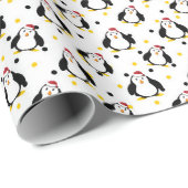 白い包装紙のクリスマス気分のペンギン ラッピングペーパー (ロールコーナー)