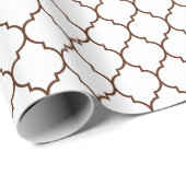 白い包装紙のモロッコのクローバーブラウン ラッピングペーパー (ロールコーナー)