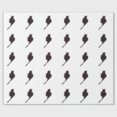 白い包装紙の黒猫 ラッピングペーパー (フラット)