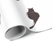 白い包装紙の黒猫 ラッピングペーパー (ロールコーナー)