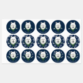 白い北極ウルフスノードロップフラワー ラベル (シート)