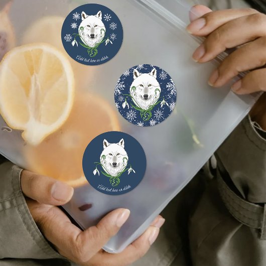 白い北極ウルフスノードロップフラワー ラベル