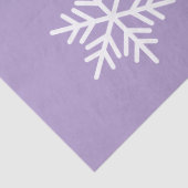 白い北欧の雪の結晶と濃い紫の背景 薄葉紙 (詳細)