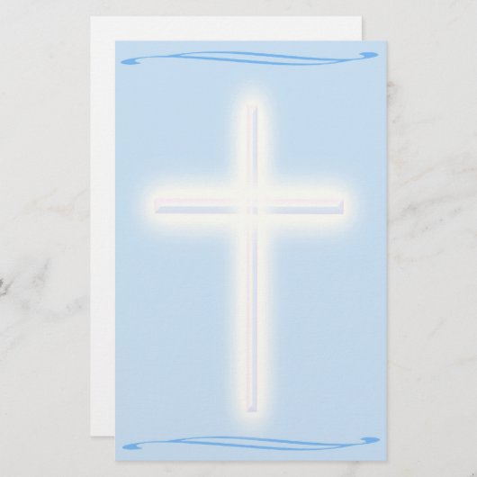 白い十字の静止した 便箋 (正面/裏面)