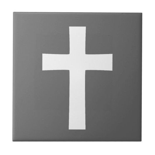 白い十字（黒） タイル (正面)